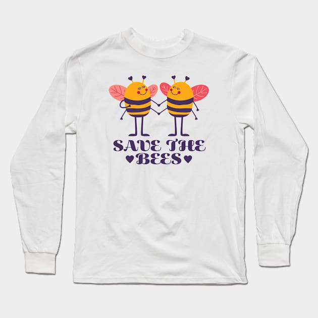 Save The Bees Long Sleeve T-Shirt by Crisp Decisions